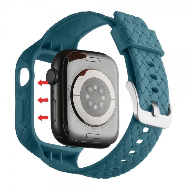 Apple Watch 41mm Armbånd Vevtekst Grønnblå