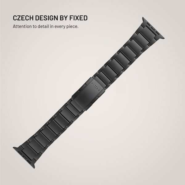 Fixed Apple Watch 42/44/45/46mm Armbånd Titanium Strap Svart