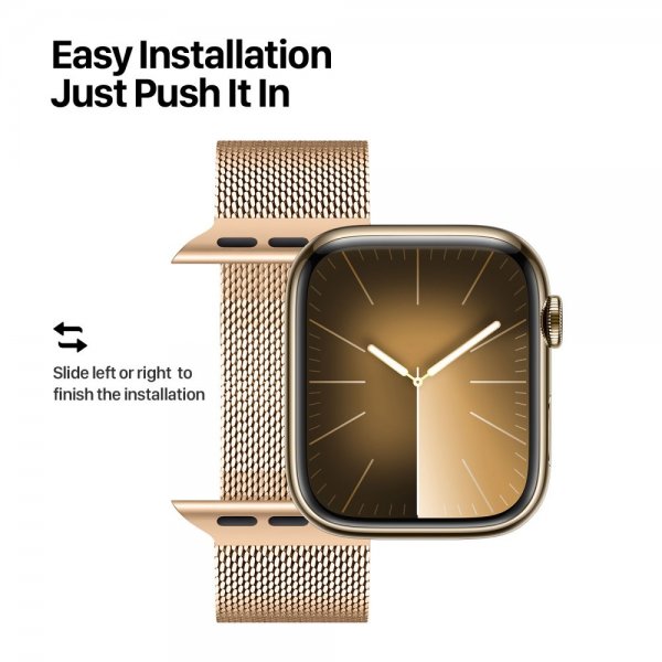 Dux Ducis Apple Watch 44/45/46mm/Apple Watch Ultra Armbånd Milanese Pro Series Gull