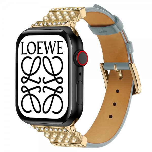 Apple Watch 44/45/46mm/Apple Watch Ultra Armbånd Perler Lys blå