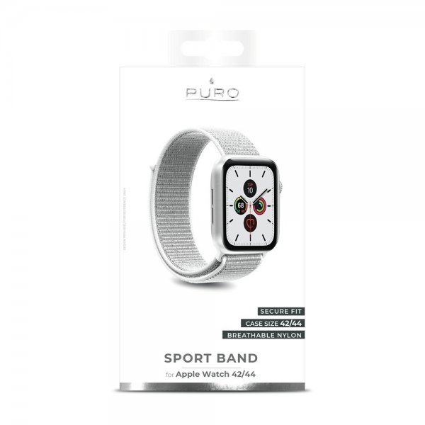 Puro Apple Watch 42/44/45mm Armbånd Sport Band Hvit