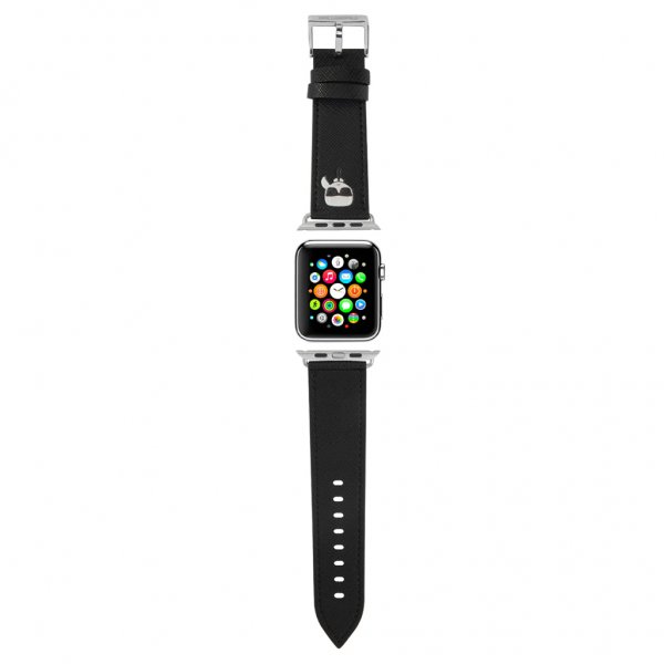 Karl Lagerfeld Apple Watch 42/44/45mm/Apple Watch Ultra Armbånd Saffiano Svart