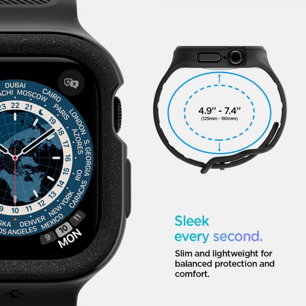 Spigen Apple Watch 42mm (Series 10/11) Armbånd og Deksel Vault Pro Matte Black