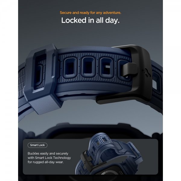 Spigen Apple Watch 42mm (Series 10/11) Armbånd Rugged Armor Pro 2 Navy Blue