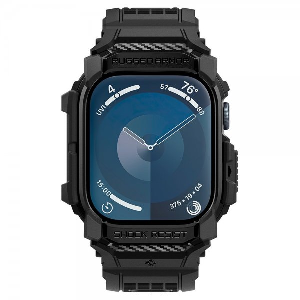 Spigen Apple Watch 42mm (Series 10/11) Armbånd og Deksel Rugged Armor Pro Matte Black