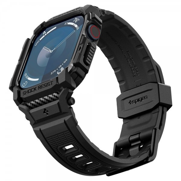 Spigen Apple Watch 42mm (Series 10/11) Armbånd og Deksel Rugged Armor Pro Matte Black