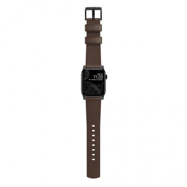 Nomad Apple Watch 44/45/46mm/Apple Watch Ultra Armbånd Modern Band Black Hardware Rustic Brown