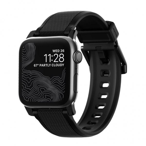 Nomad Apple Watch 44/45/46mm/Apple Watch Ultra Armbånd Rugged Band Black Hardware Svart