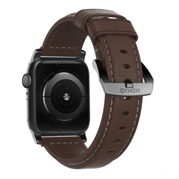 Nomad Apple Watch 44/45/46mm/Apple Watch Ultra Armbånd Traditional Band Black Hardware Rustic Brown