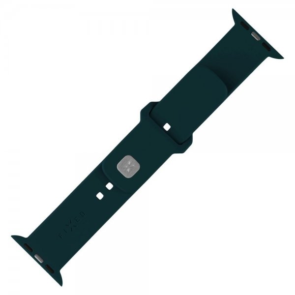Fixed Apple Watch 44/45/46mm Armbånd Silicone Sporty Strap Mørkegrønn