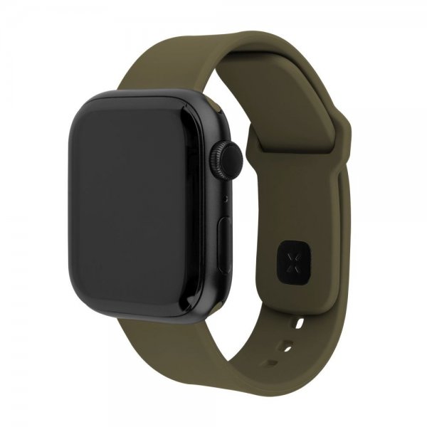 Fixed Apple Watch 44/45/46mm Armbånd Silicone Sporty Strap Olivengrønn