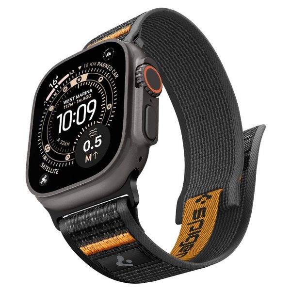 Spigen Apple Watch 44/45/46mm/Ultra 49mm Armbånd Athlex Air 2 Active Black Orange