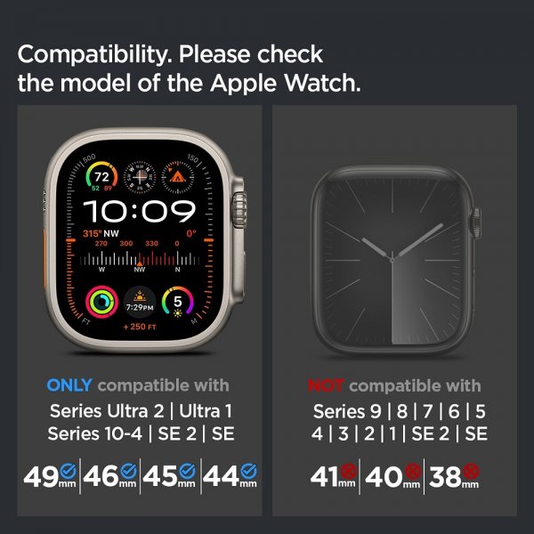 Spigen Apple Watch 44/45/46mm/Ultra 49mm Armbånd Classic Fit Svart