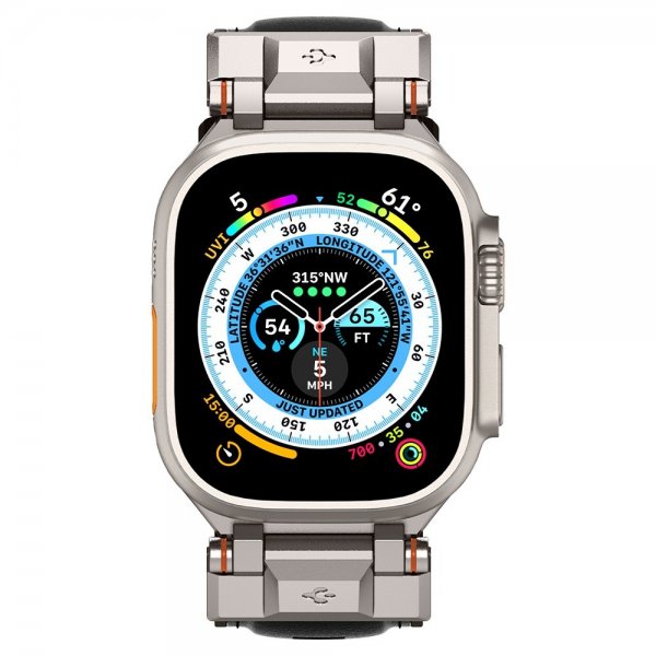 Spigen Apple Watch 44/45/46mm/Ultra 49mm Armbånd DuraPro Armor PU Svart