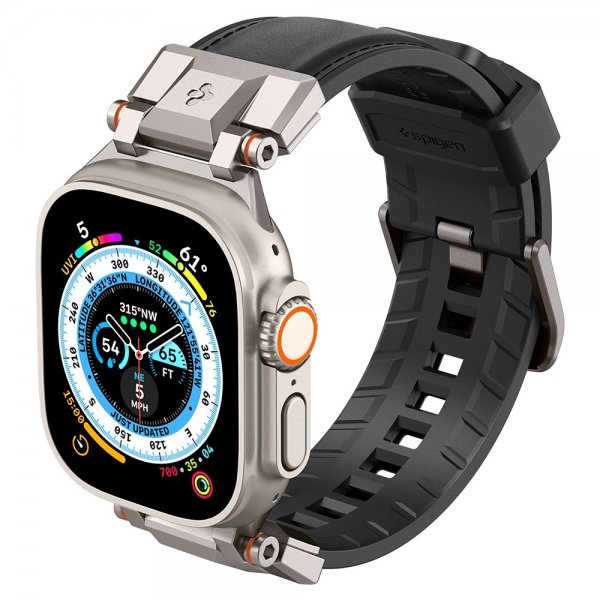 Spigen Apple Watch 44/45/46mm/Ultra 49mm Armbånd DuraPro Armor PU Svart