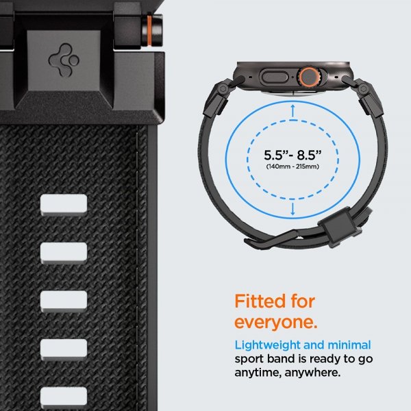 Spigen Apple Watch 44/45/46mm/Ultra 49mm Armbånd DuraPro Armor Svart
