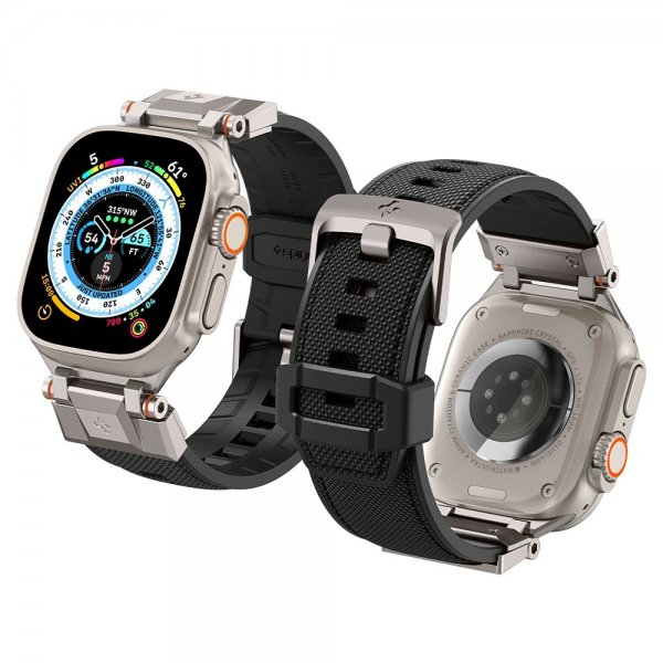 Spigen Apple Watch 44/45/46mm/Ultra 49mm Armbånd DuraPro Armor Svart