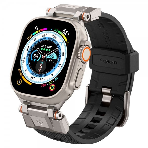 Spigen Apple Watch 44/45/46mm/Ultra 49mm Armbånd DuraPro Armor Svart