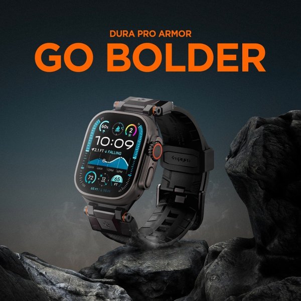 Spigen Apple Watch 44/45/46mm/Ultra 49mm Armbånd DuraPro Armor Svart
