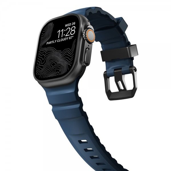 Nomad Apple Watch 44/45/46mm/Ultra 49mm Armbånd Rocky Point Svart Atlantic
