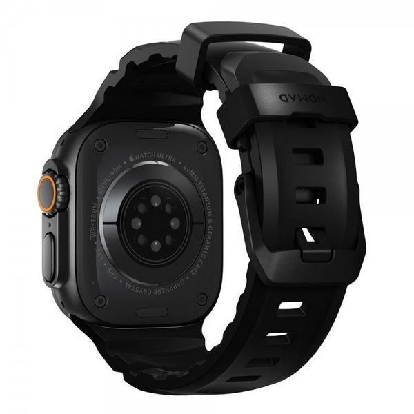Nomad Apple Watch 44/45/46mm/Ultra 49mm Armbånd Rocky Point Svart Carbon Black