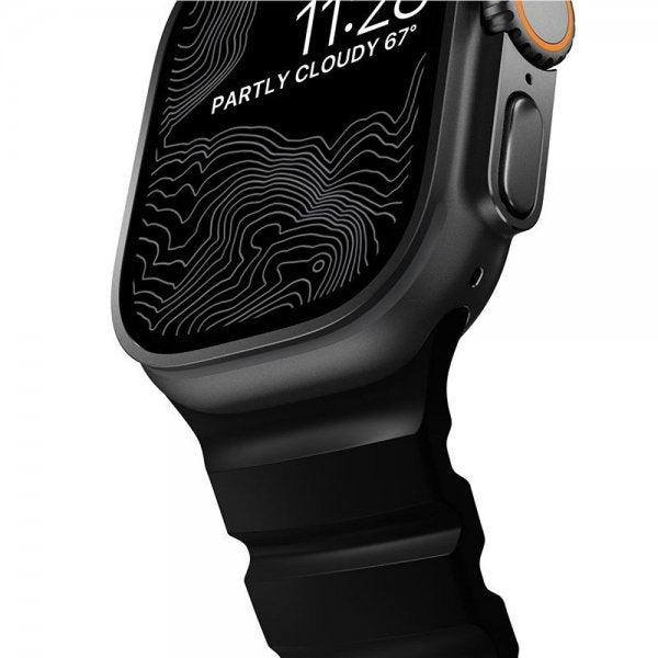 Nomad Apple Watch 44/45/46mm/Ultra 49mm Armbånd Rocky Point Svart Carbon Black