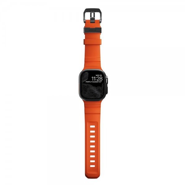 Nomad Apple Watch 44/45/46mm/Ultra 49mm Armbånd Rocky Point Svart Magma