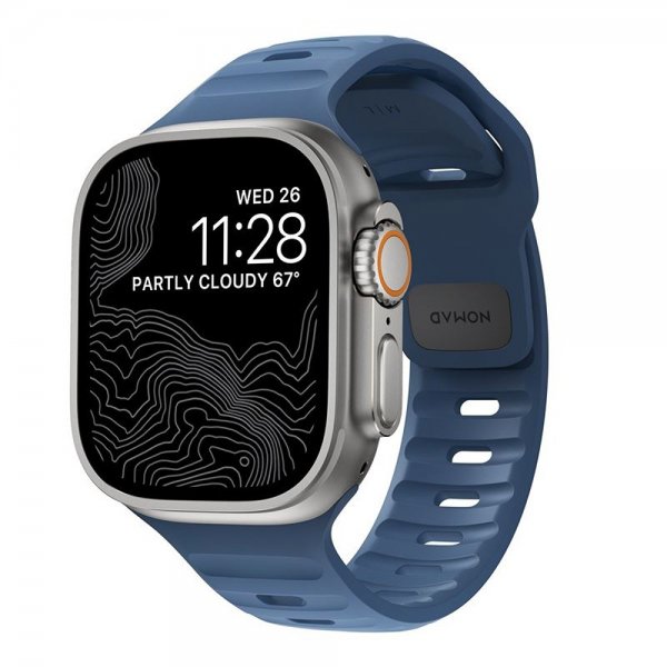 Nomad Apple Watch 44/45/46mm/Ultra 49mm Armbånd Sport Band Naval Blue