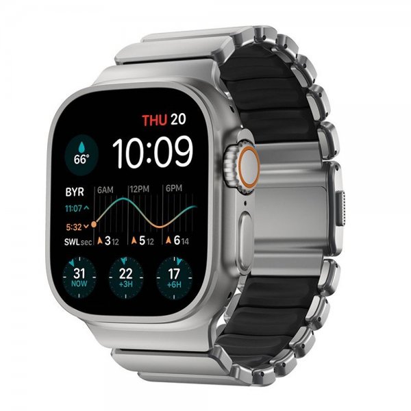 Nomad Apple Watch 44/45/46mm/Ultra 49mm Armbånd Stratos Band Natural Svart
