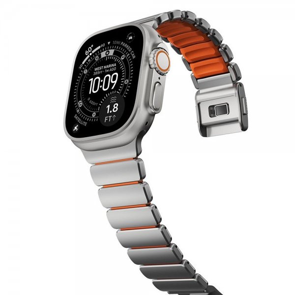 Nomad Apple Watch 44/45/46mm/Ultra 49mm Armbånd Stratos Band Natural Ultra Orange