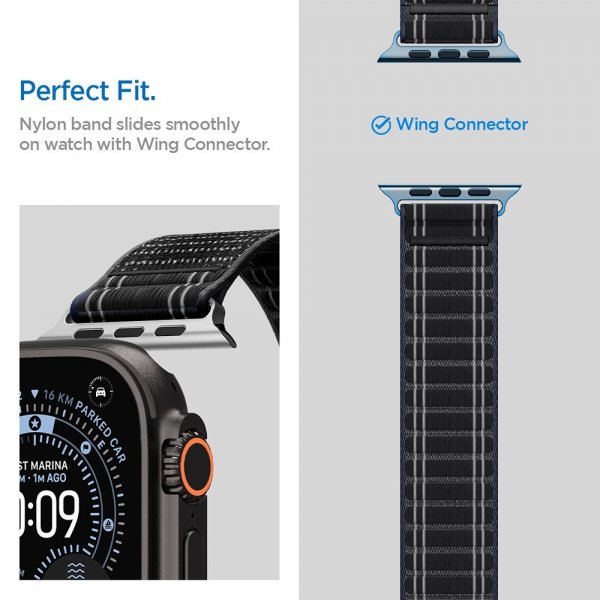 Spigen Apple Watch 44/45/46mm/Ultra 49mm Armbånd WBF0 Svart
