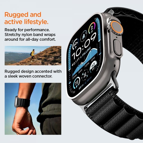 Spigen Apple Watch 44/45/46mm/Ultra 49mm Armbånd WBF1 Svart