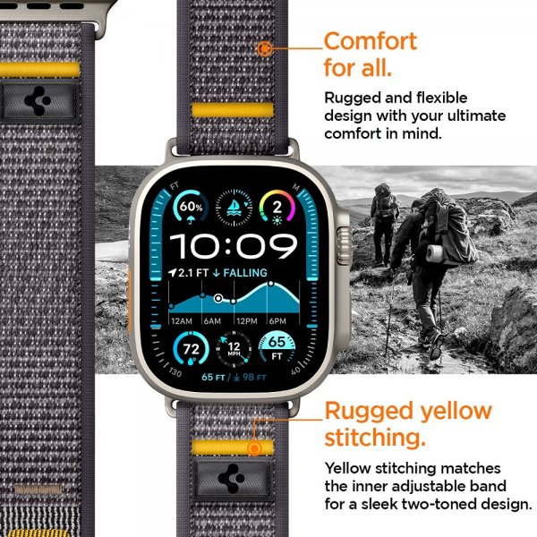Spigen Apple Watch 44/45/46mm/Watch Ultra 49mm Armbånd Athlex Air Active Gray