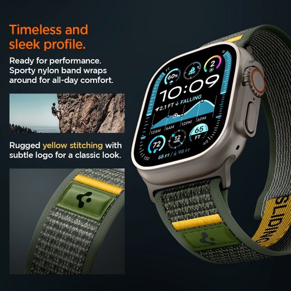 Spigen Apple Watch 44/45/46mm/Watch Ultra 49mm Armbånd Athlex Air Active Gray