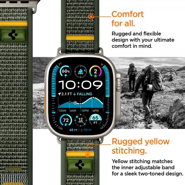 Spigen Apple Watch 44/45/46mm/Watch Ultra 49mm Armbånd Athlex Air Active Gray