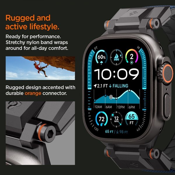 Spigen Apple Watch 44/45/46mm/Watch Ultra 49mm Armbånd DuraPro Armor Navy Blue