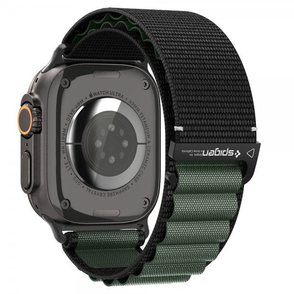 Spigen Apple Watch 44/45/46mm/Watch Ultra 49mm Armbånd WBF1 Svart Grønn