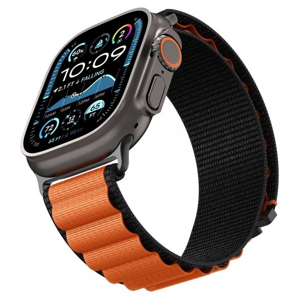 Spigen Apple Watch 44/45/46mm/Watch Ultra 49mm Armbånd WBF1 Svart Oransje
