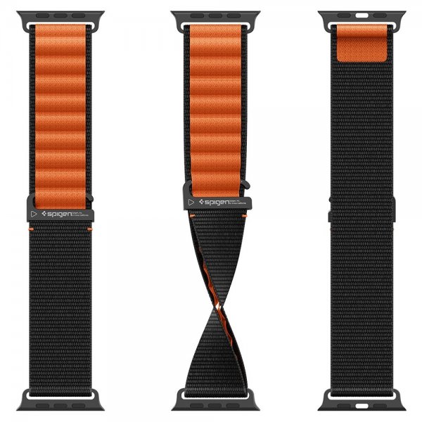Spigen Apple Watch 44/45/46mm/Watch Ultra 49mm Armbånd WBF1 Svart Oransje