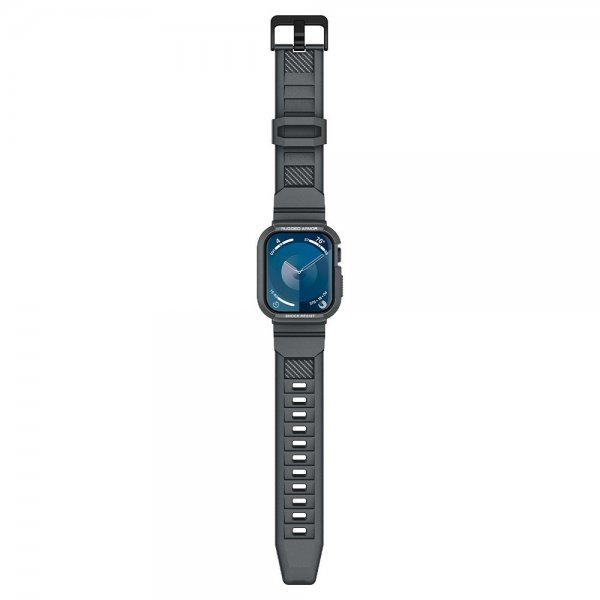 Spigen Apple Watch 44/45mm Armbånd og Deksel Rugged Armor Pro Dark Gray