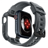 Spigen Apple Watch 44/45mm Armbånd og Deksel Rugged Armor Pro Dark Gray