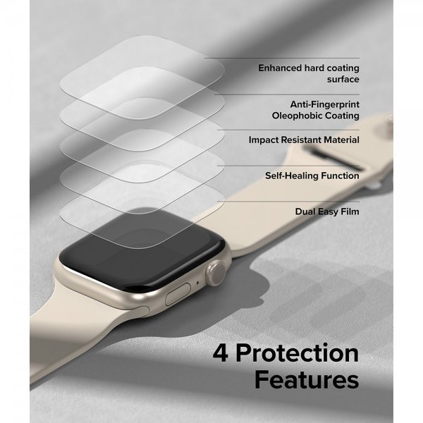 Ringke Apple Watch 44/45mm Skjermbeskytter Dual Easy Film 3-pack