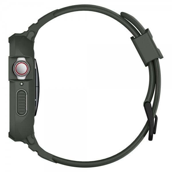 Spigen Apple Watch 44/45mm Deksel med Armbånd Rugged Armor Pro Military Green