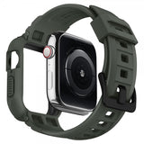 Spigen Apple Watch 44/45mm Deksel med Armbånd Rugged Armor Pro Military Green