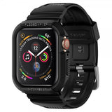 Spigen Apple Watch 44/45mm Deksel med Armbånd Rugged Armor Pro Svart