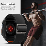 Spigen Apple Watch 45mm Armbånd og Deksel Lite Fit Pro Matte Black