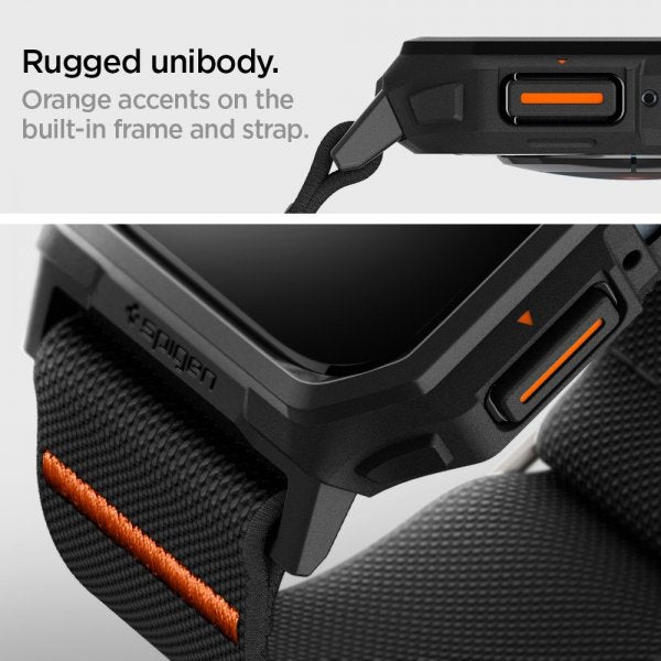Spigen Apple Watch 45mm Armbånd og Deksel Lite Fit Pro Matte Black