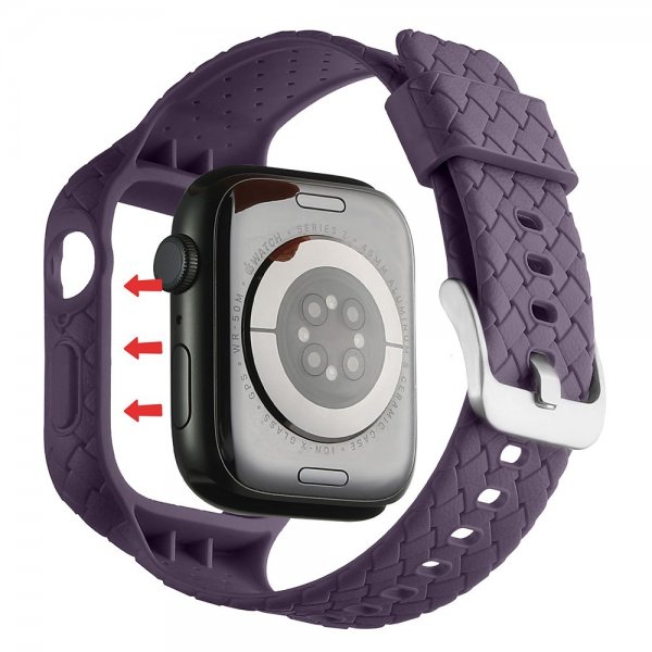 Apple Watch 45mm Armbånd Vevtekstur Lilla