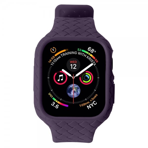 Apple Watch 45mm Armbånd Vevtekstur Lilla