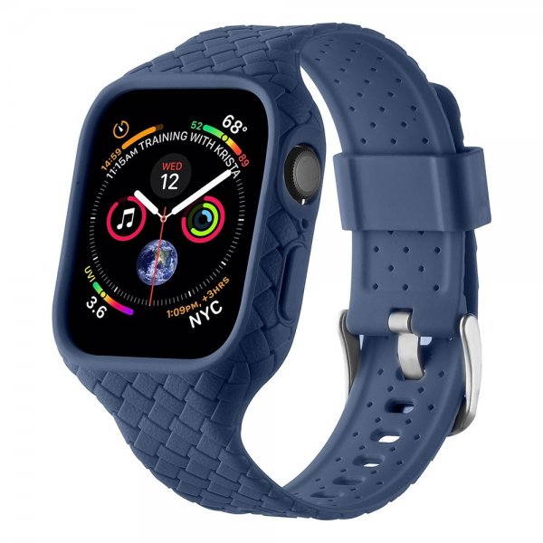 Apple Watch 45mm Armbånd Vevtekstur Mørkeblå